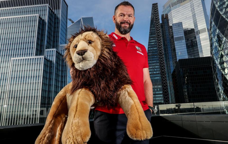 Andy Farrell with Lenny the Lion