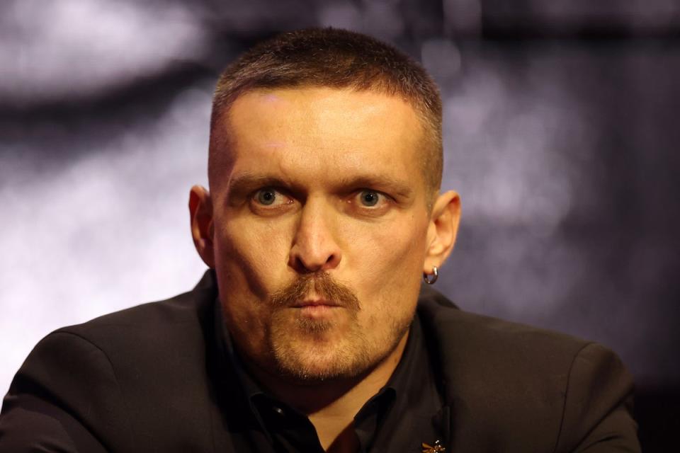 Usyk at the press conference for his postponed fight with Fury (Getty Images)