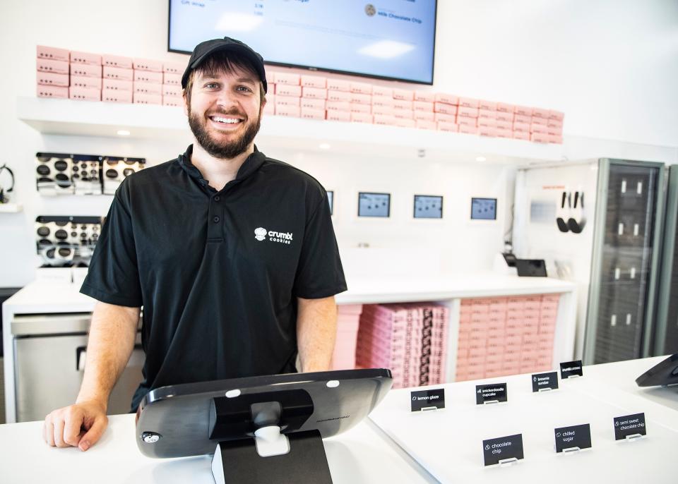 Crumbl Cookies owner Sam Hiatt at his first Memphis on S. Mendenhall road Tuesday July 6, 2021.