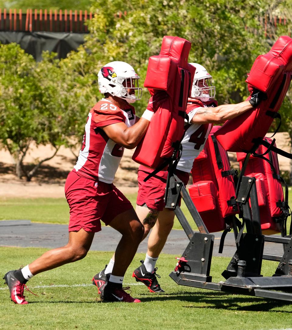 Arizona Cardinals linebacker Zaven Collins (25) during minicamp at the Cardinals Dignity Health Training Center in Tempe on June 14, 2023.