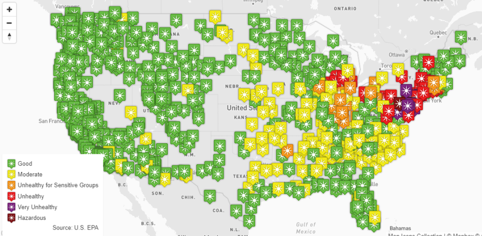 Air quality across the United States June 8, 2023.