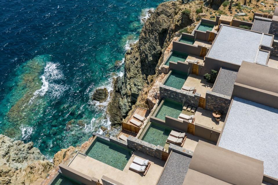 <p>The Mediterranean country is the unofficial patent owner of the private plunge pool – and these are some of the best hotels with private pools in Greece for easy-access temperature-regulating this summer. </p><p>The forecast in Greece tops 40 degrees in high summer, so a sea breeze and poolside proximity are a must – and at these hotels you can book a suite with its own swimming pool - how's that for a <a href="https://www.elle.com/uk/life-and-culture/travel/g40752868/luxury-holiday-destinations/" rel="nofollow noopener" target="_blank" data-ylk="slk:luxury holiday;elm:context_link;itc:0;sec:content-canvas" class="link ">luxury holiday</a>?</p><p>Whether you've set your sights on checking into one of the <a href="https://www.elle.com/uk/life-and-culture/travel/g38365276/best-hotels-mykonos/" rel="nofollow noopener" target="_blank" data-ylk="slk:best hotels in Mykonos;elm:context_link;itc:0;sec:content-canvas" class="link ">best hotels in Mykonos</a> or a romantic break at the <a href="https://www.elle.com/uk/life-and-culture/travel/g38662121/best-hotels-santorini/" rel="nofollow noopener" target="_blank" data-ylk="slk:best hotels in Santorini;elm:context_link;itc:0;sec:content-canvas" class="link ">best hotels in Santorini</a>, our pick of Greek hotels where you can enjoy a dip in your own pool is a must-browse right now.</p><p>For a Crete hotel with a private pool, recent arrival <a href="https://www.booking.com/hotel/gr/acro-wellness-suites.en-gb.html?aid=2200764&label=hotels-private-pools-greece-intro" rel="nofollow noopener" target="_blank" data-ylk="slk:Acro Suites;elm:context_link;itc:0;sec:content-canvas" class="link ">Acro Suites</a> has literal Cave Suites, where there’s a pool in a grotto – the wellbeing destination is on hand to make you feel good in other ways, too, from smoothies and spa treatments, to wholesome food on the terrace of a restaurant billed as 'the Nurture House'.</p><p>On the mainland, <a href="https://www.booking.com/hotel/gr/meraviglia-slow-living.en-gb.html?aid=2200764&label=hotels-private-pools-greece-intro" rel="nofollow noopener" target="_blank" data-ylk="slk:Meraviglia Slow Living;elm:context_link;itc:0;sec:content-canvas" class="link ">Meraviglia Slow Living</a> in Epirus encourages guests to dial down the pace, and with your own pool to while away the days in, it would be rude not to. </p><p>If you’re hoping for a Santorini sunset with your private pool, try <a href="https://www.booking.com/hotel/gr/canaves-oia-epitome.en-gb.html?aid=2200764&label=hotels-private-pools-greece-intro" rel="nofollow noopener" target="_blank" data-ylk="slk:Canaves Oia Epitome;elm:context_link;itc:0;sec:content-canvas" class="link ">Canaves Oia Epitome</a> or <a href="https://www.booking.com/hotel/gr/andronis-arcadia.en-gb.html?aid=2200764&label=hotels-private-pools-greece-intro" rel="nofollow noopener" target="_blank" data-ylk="slk:Andronis Arcadia;elm:context_link;itc:0;sec:content-canvas" class="link ">Andronis Arcadia</a>. Or follow in Jackie O’s stylish footsteps and head to <a href="https://www.booking.com/hotel/gr/elivi-hotels.en-gb.html?aid=2200764&label=hotels-private-pools-greece-intro" rel="nofollow noopener" target="_blank" data-ylk="slk:Elivi;elm:context_link;itc:0;sec:content-canvas" class="link ">Elivi</a> on Skiathos in the Sporades. </p><p>These are the best hotels with private pools in Greece:</p>