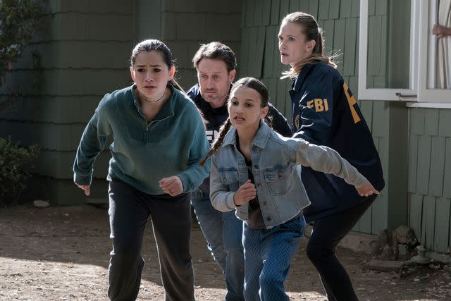 <p>Michael Yarish /Paramount+</p> (L-R) Allison Nordahl as Holly, Josh Stewart as William LaMontagne, Mia Coleman as Harlow and A.J. Cook as Jennifer on 'Criminal Minds: Evolution'.