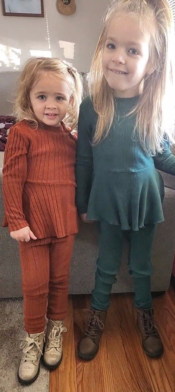 Everly Martin, 5, right, with sister Lena