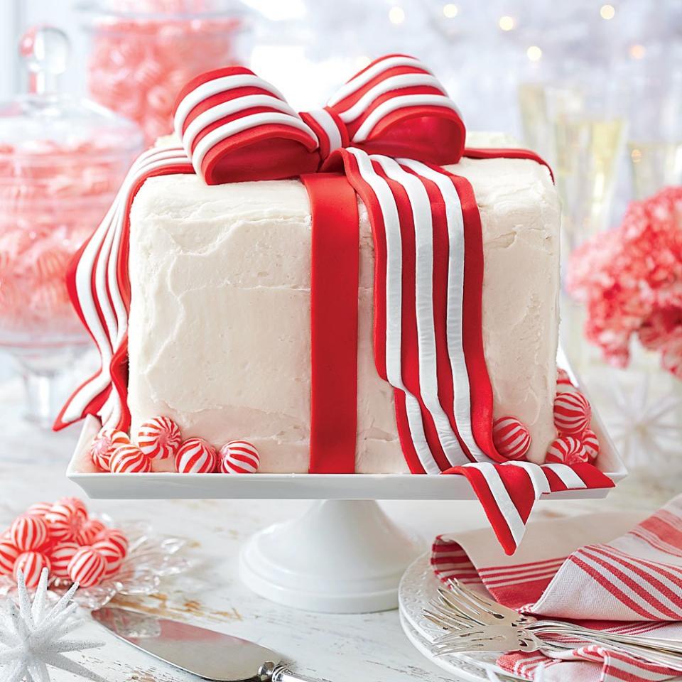 White Cake with Peppermint Frosting