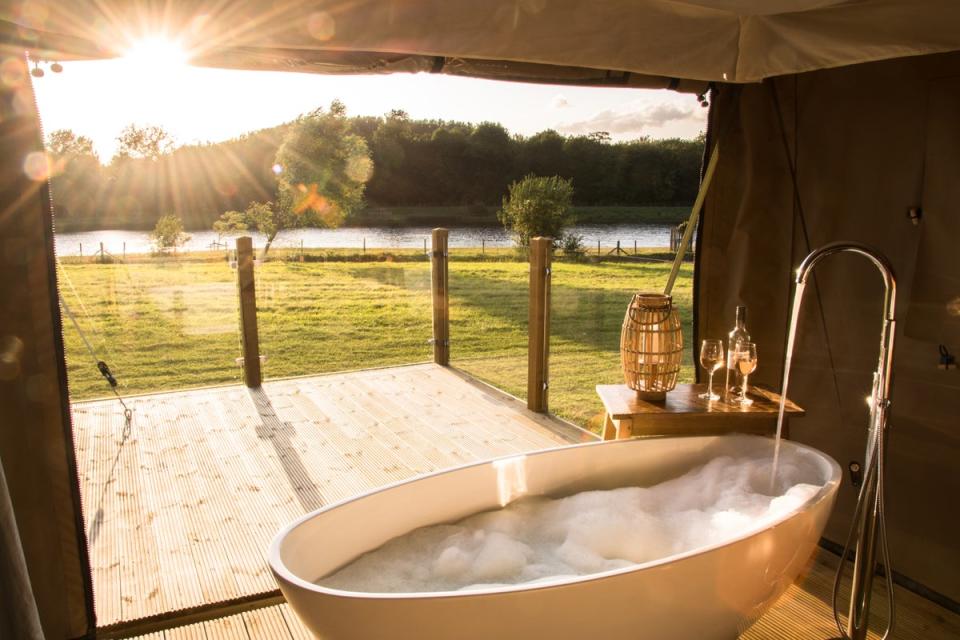  (Pitch up: Sarafi-style tents with freestanding tubs at The Nest in Lincolnshire)