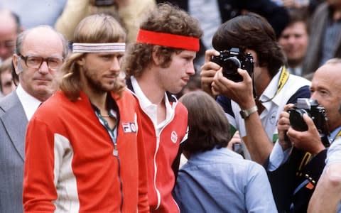 Bjorn Borg, left, and John McEnroe