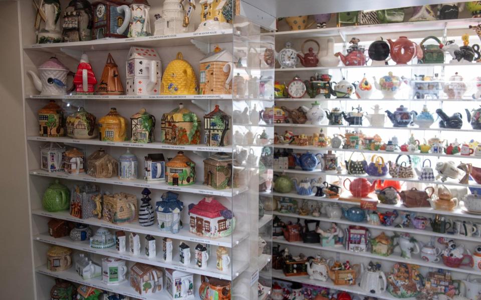 Teapots in The Teapot Museum in Kent owned by Sue and Keith Blazye