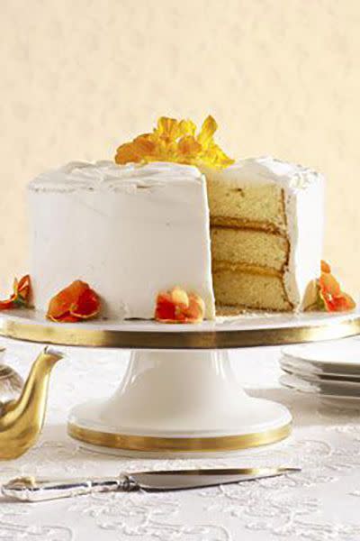 <p>This fluffy cake with a decadent, creamy frosting is guaranteed to be a crowd-pleaser at any springtime baby shower. </p><p><a rel="nofollow noopener" href="https://www.redbookmag.com/food-recipes/recipes/a32377/lemon-layer-cake-recipe-ghk0411/#" target="_blank" data-ylk="slk:Get the recipe from Redbook.;elm:context_link;itc:0;sec:content-canvas" class="link ">Get the recipe from <em>Redbook</em>.</a></p>