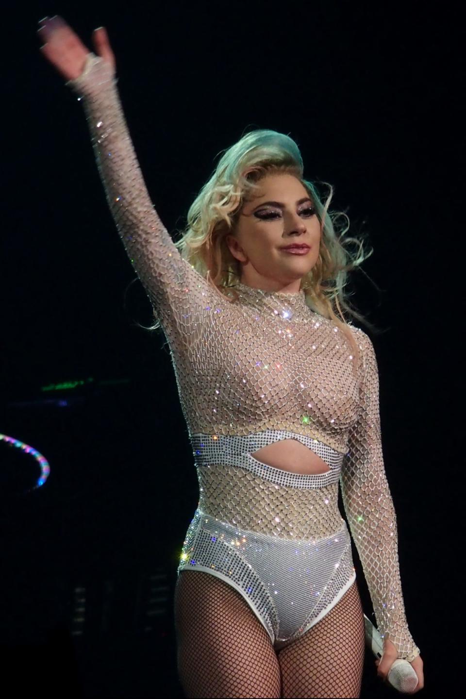 American pop singer Lady Gaga (Stefani Joanne Angelina Germanotta) performs during her Joanne World Tour at Mediolanum Forum. Assago, January 18th 2018 (Photo by Marco Piraccini/Archivio Marco Piraccini/Mondadori Portfolio via Getty Images)