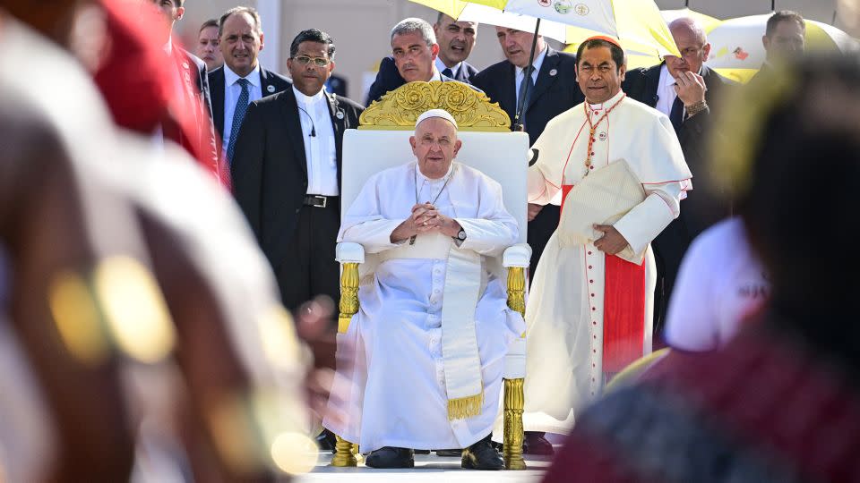 Pope Francis is pictured leading Mass on Tuesday. - Tiziana Fabi/AFP/Getty Images