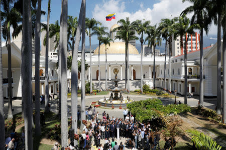 Members of Venezuela's National Assembly, attend a news conference in Caracas, Venezuela January 21, 2019. REUTERS/Manaure Quintero