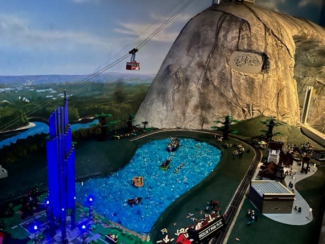 A LEGO model of Stone Mountain is one of the many Atlanta-area landmarks in Miniland.