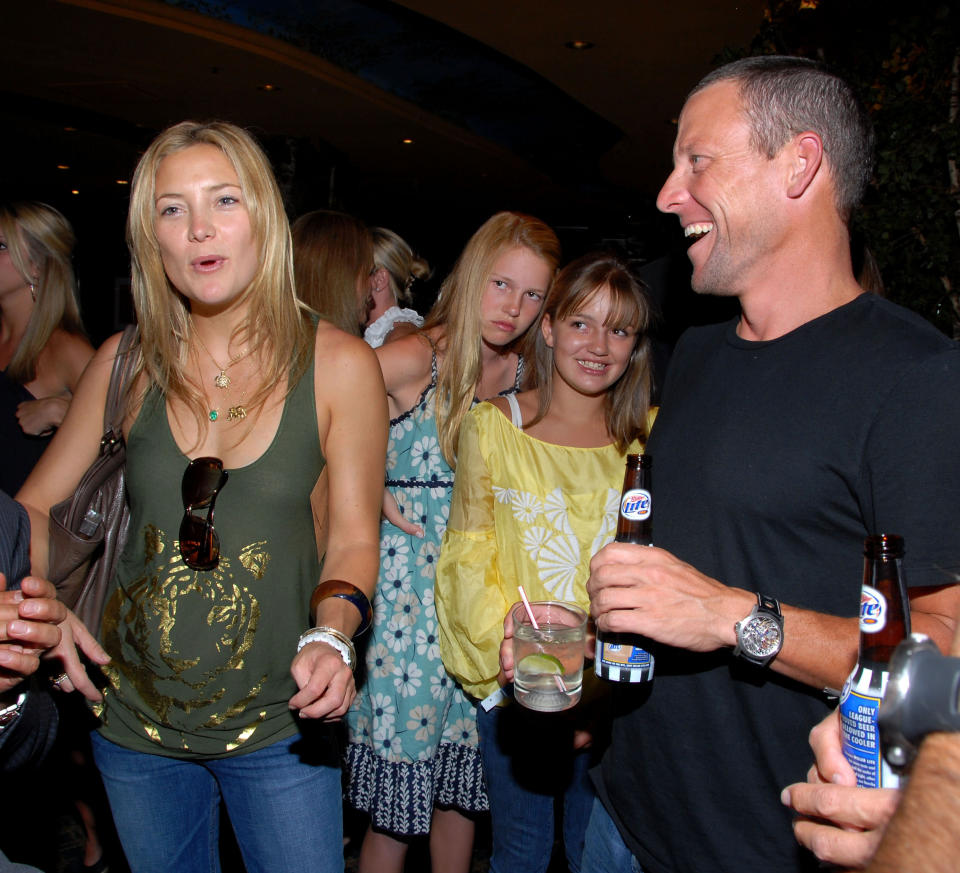 Actress Kate Hudson and Olympic bronze medalist Lance Armstrong were hot and heavy back in 2008, but the whirlwind romance lasted only three months. <a href="http://shine.yahoo.com/love-sex/was-kate-hudson-too-needy-for-lance-armstrong-223640.html" data-ylk="slk:Hudson;elm:context_link;itc:0;sec:content-canvas;outcm:mb_qualified_link;_E:mb_qualified_link;ct:story;" class="link  yahoo-link">Hudson</a> even introduced Armstrong to her actress mother Goldie Hawn. (Photo by Mark Sullivan/WireImage)