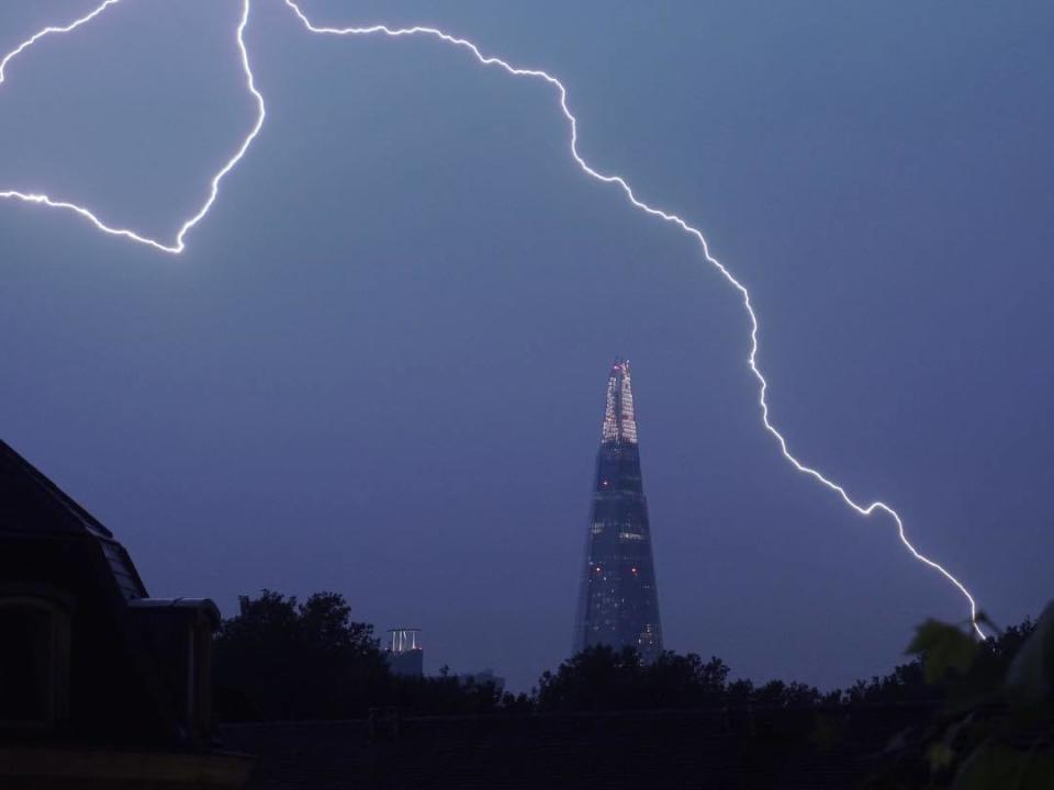 There were dramatic scenes as lightning strikes hit the UK in the ‘mother of all thunderstorms’