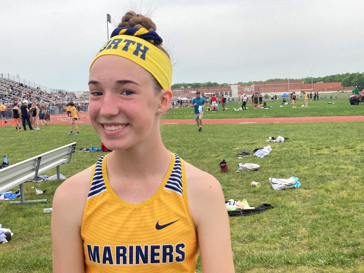 Toms River North's Jessica Abbott shows her runner earrings.