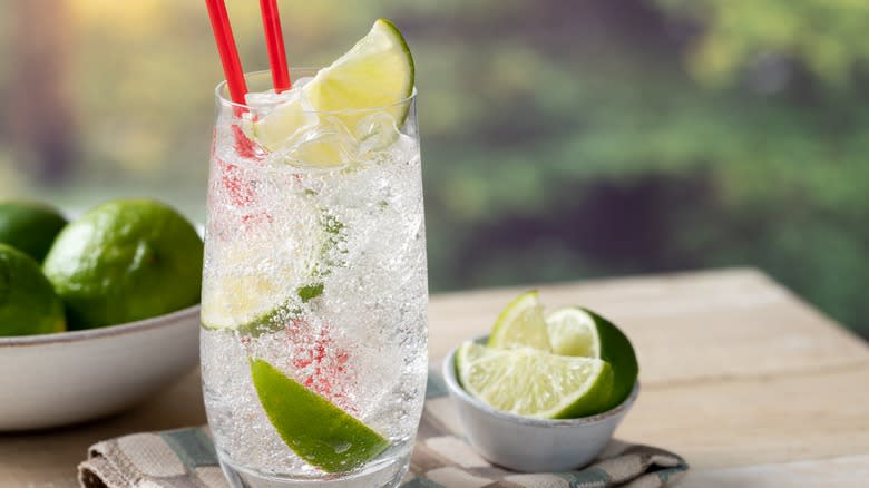 Seltzer with lime