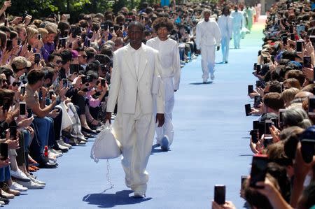 With riot of color, Virgil Abloh marks new era for Vuitton menswear