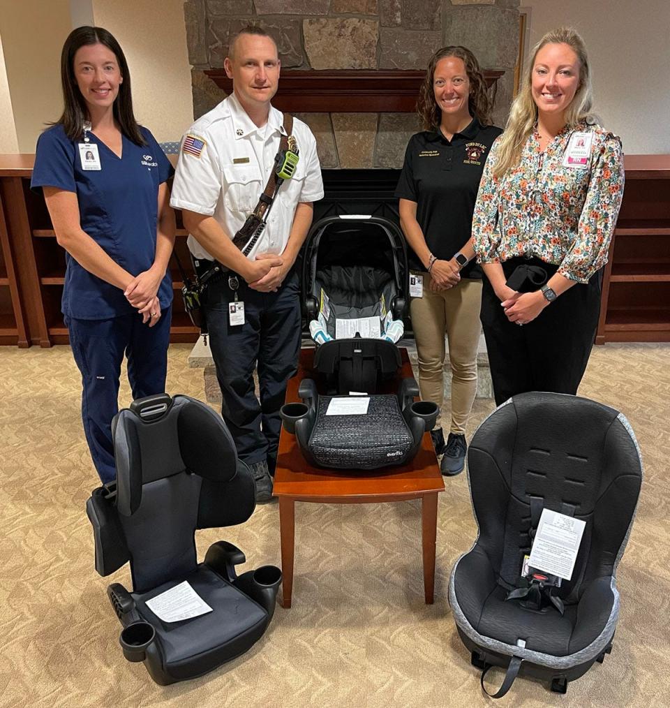 Fond du Lac County has four certified child passenger safety technicians to help parents ensure child car seats are safely utilized. Pictured are, from left, Devan Nehls, Jason Roberts, Jennie Mildebrandt and Maria Vossekuil. A grant allows the county to provide free car seats to families facing financial barriers.