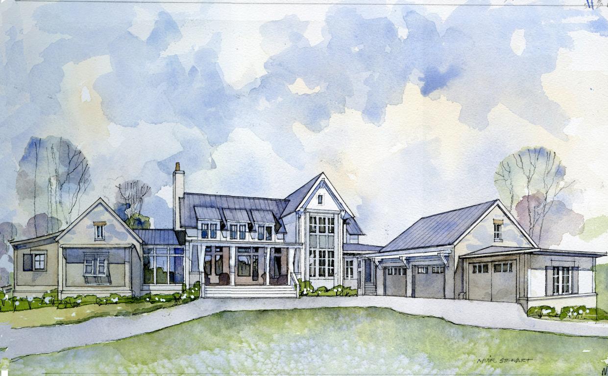 An artist rendering of the 2023 Idea House in Leiper's Fork chosen by Southern Living.