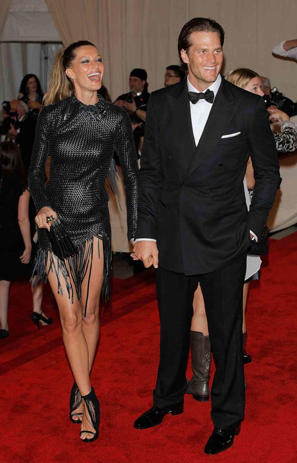 Gisele Bundchen and Tom Brady attends the Costume Institute Gala Benefit to celebrate the opening of the "American Woman: Fashioning a National Identity" exhibition at The Metropolitan Museum of Art on May 3, 2010 in New York City