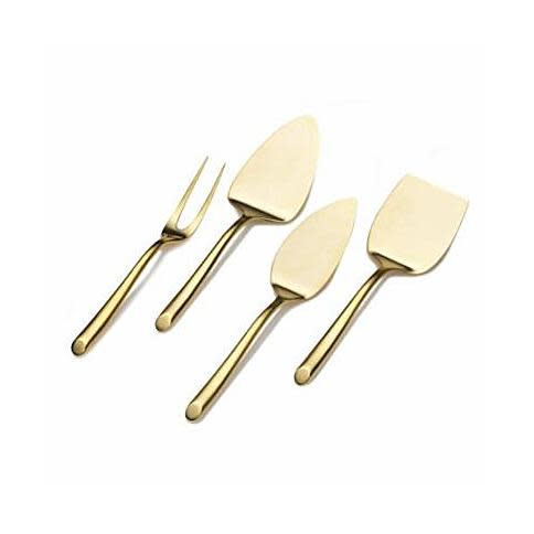 Towle Living Wave 4-Piece 24K Gold-Plated Stainless Steel Cheese Server Set (Credit: Amazon)