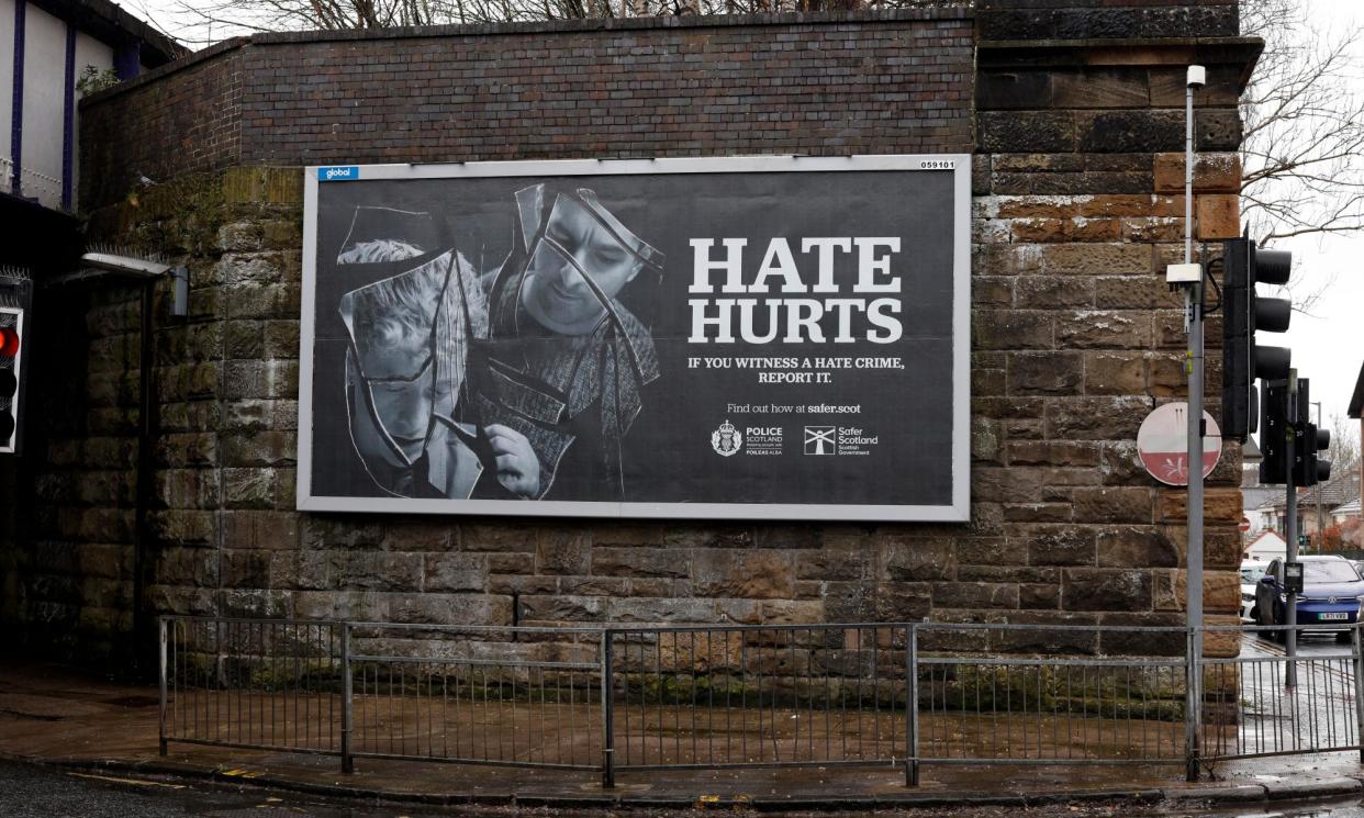 <span>Scotland’s hate crime bill, which came into force on 1 April, has been used by far-right agitators encouraging people to ‘mass report’ complaints.</span><span>Photograph: Katherine Anne Rose/The Observer</span>