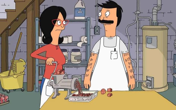 Linda Belcher and Bob's Belcher in "<em>Bob's Burgers"</em> Season 1, Episode 1: "Human Flesh"<p>FOX</p>