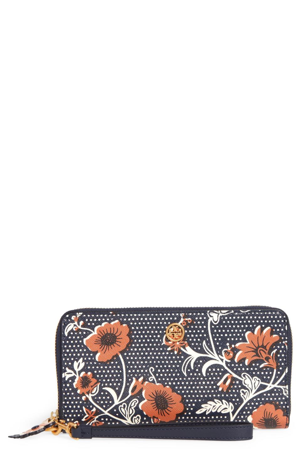 13) Tory Burch Floral Continental Leather Wallet