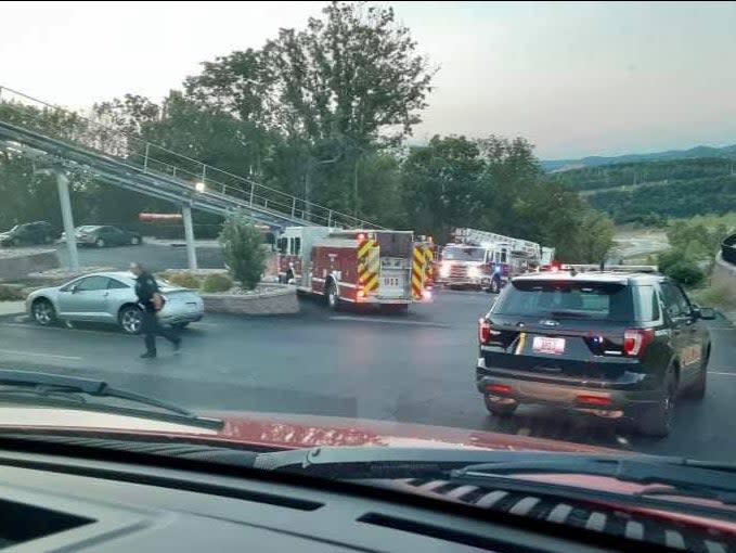 Frefighters responding to an incident at The Branson Coaster on Sunday (BransonProfessionalFirefighters/Facebook)