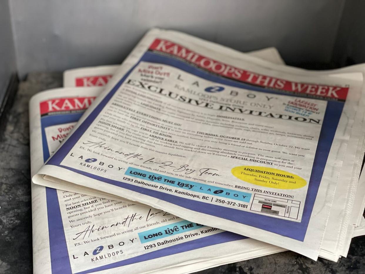 Kamloops This Week, the last newspaper in Kamloops, B.C., published its last edition in October. (Jenifer Norwell/CBC - image credit)