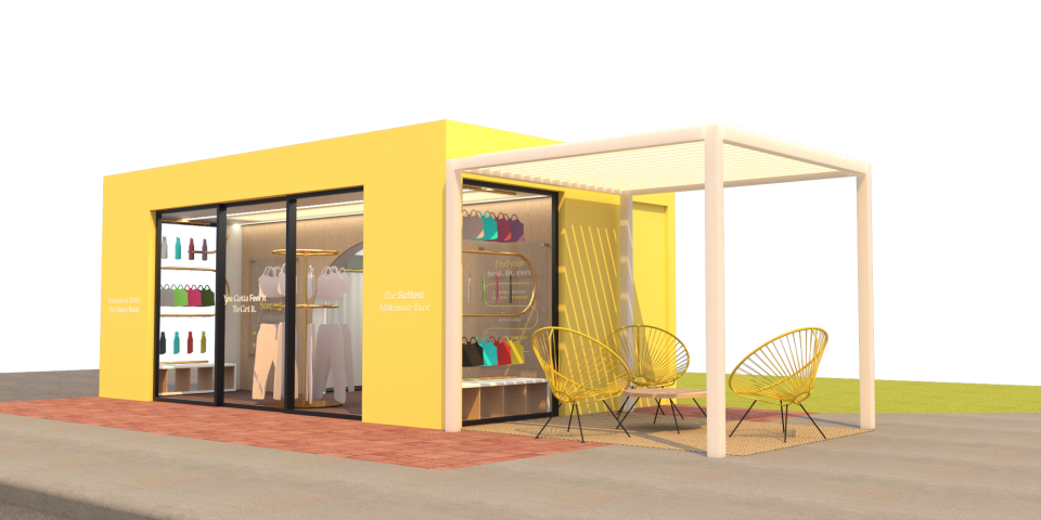 A rendering of the pop-up store at The Grove. Courtesy: Beyond Yoga