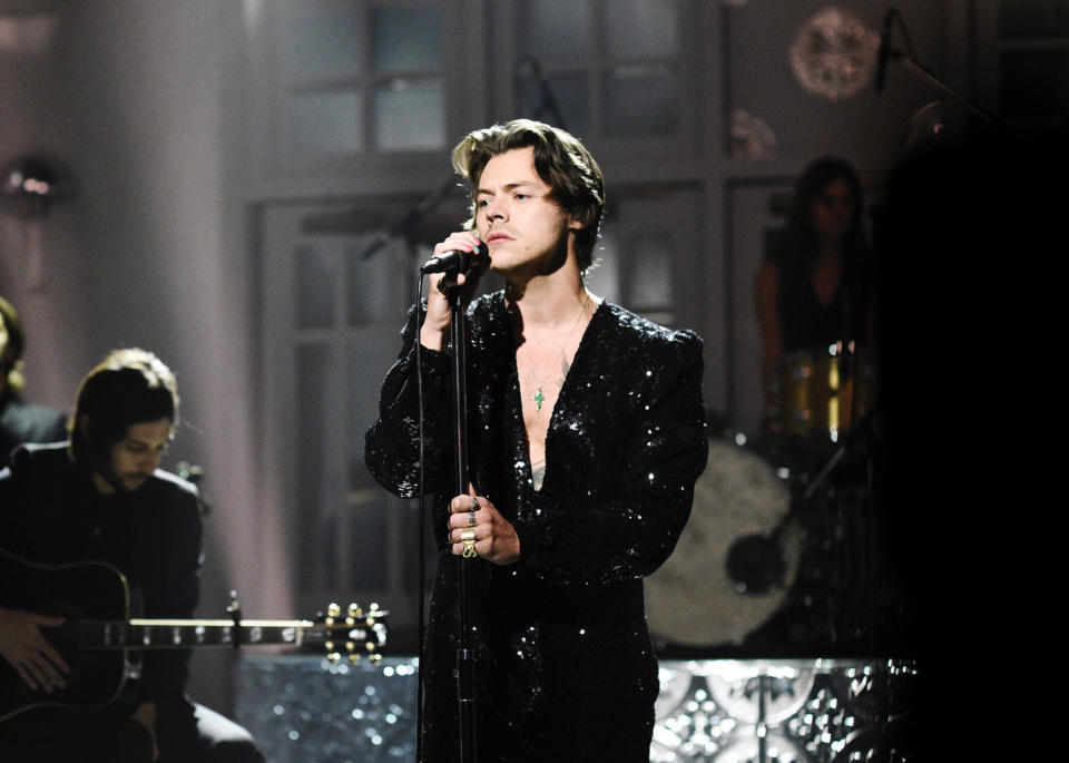 Musical guest Harry Styles performs "Lights Up" on Saturday, Nov. 16, 2019.