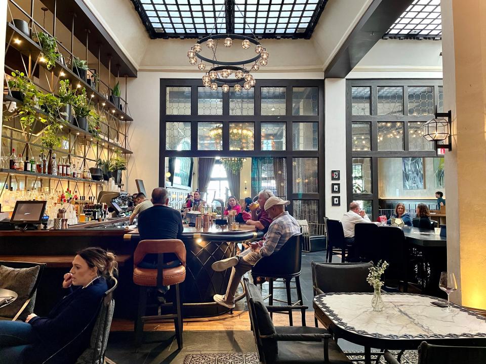 Hotel Figueroa’s bright Bar Magnolia is a downtown Los Angeles hotspot.