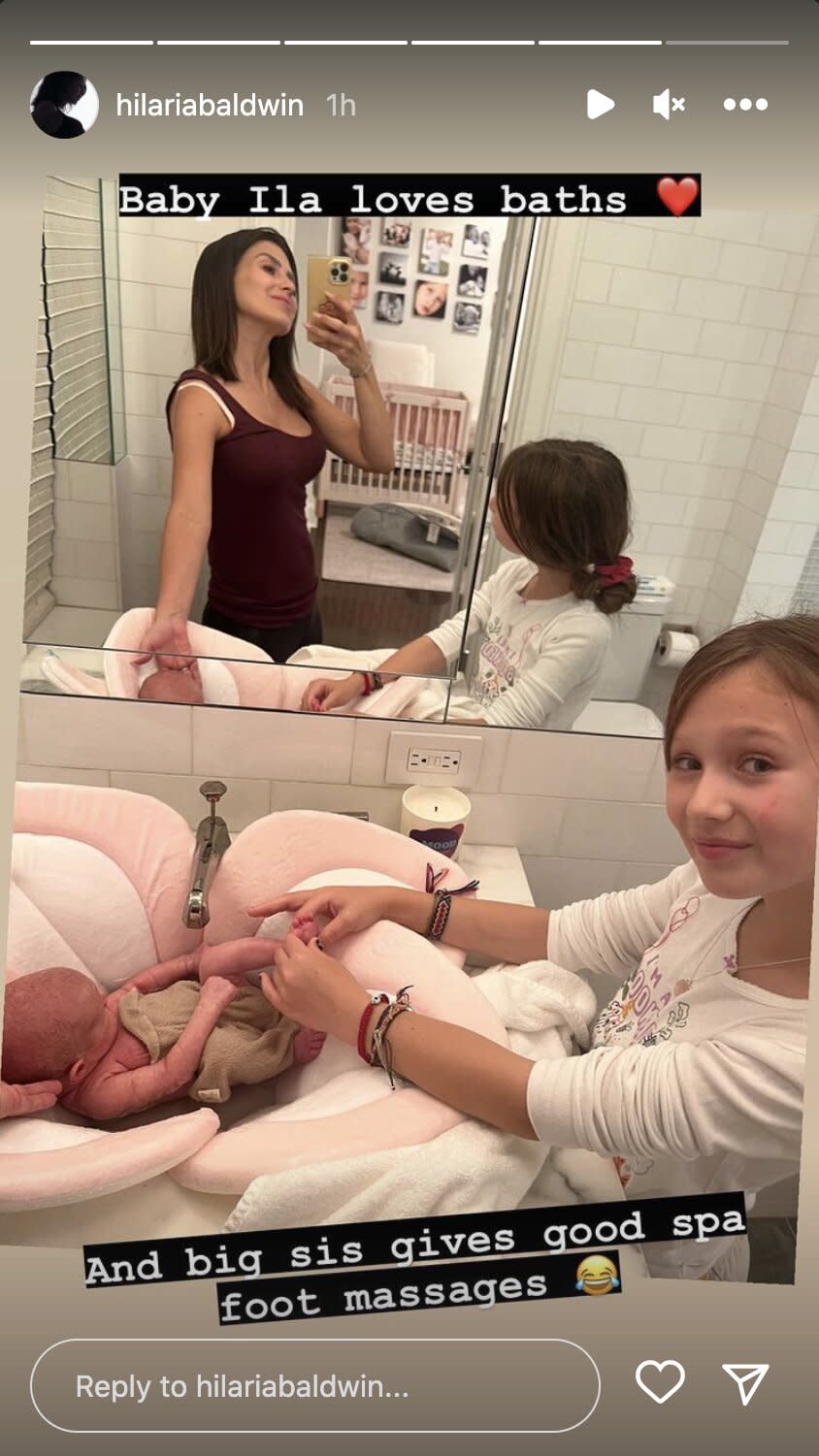 https://www.instagram.com/stories/hilariabaldwin/2942251920090931180/ - the second image, video (4th) and last image with daughter Carmen (6th)