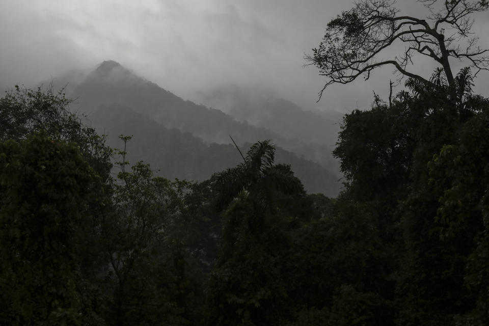 Fog covers the Panamanian side of the Darien Gap, seen from the main trail taken by migrants trekking from Colombia to Panama in hopes of reaching the U.S., Wednesday, May 10, 2023. Pandemic-related U.S. asylum restrictions, known as Title 42, are to expire Thursday, May 11. (AP Photo/Ivan Valencia)