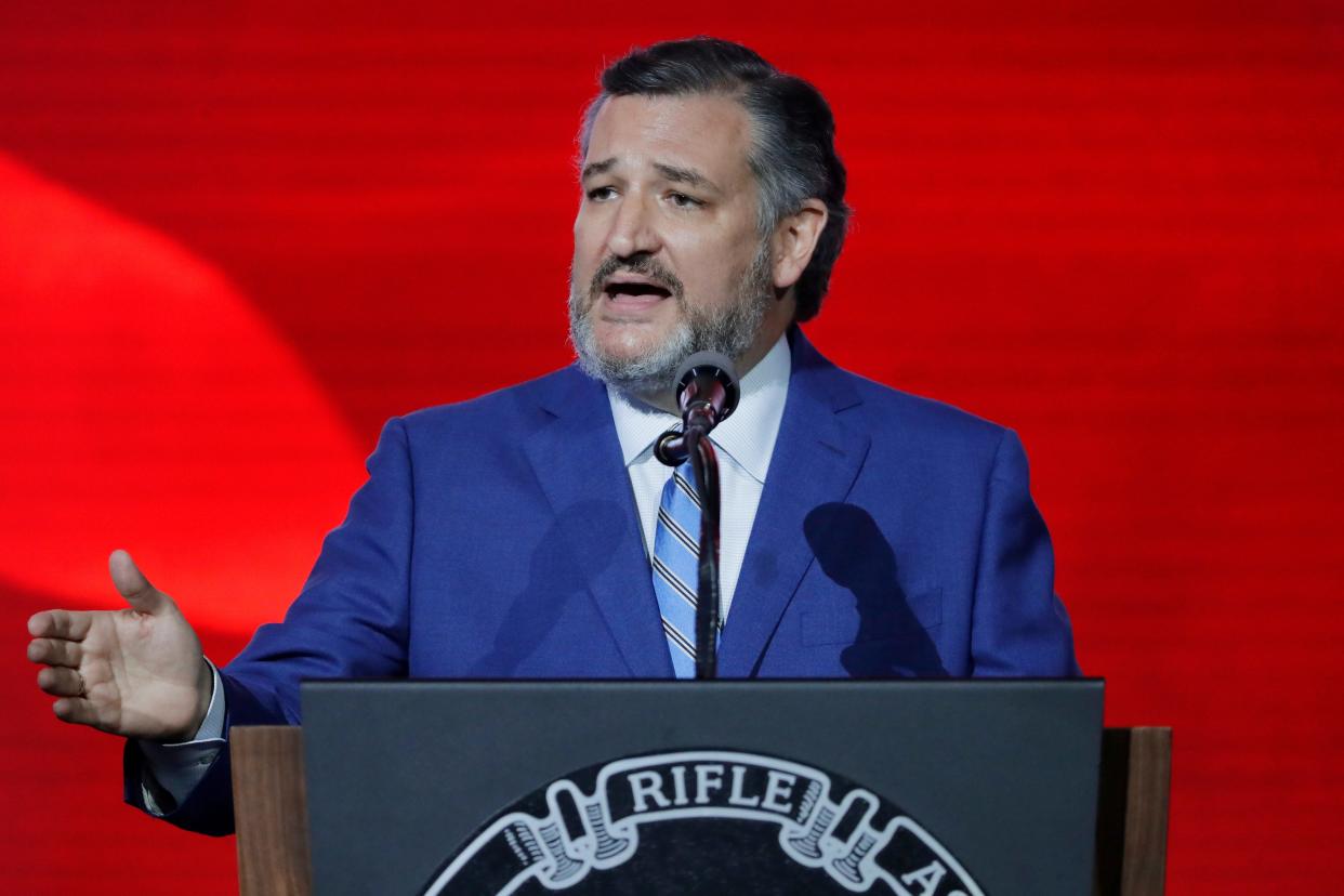 Sen. Ted Cruz, R-Texas, speaks during the Leadership Forum at the National Rifle Association Annual Meeting at the George R. Brown Convention Center Friday, May 27, 2022, in Houston.