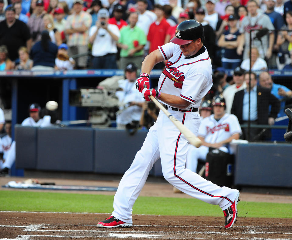 Chipper Jones’ sweet swing carried the Braves deep into Octobers. (Getty)