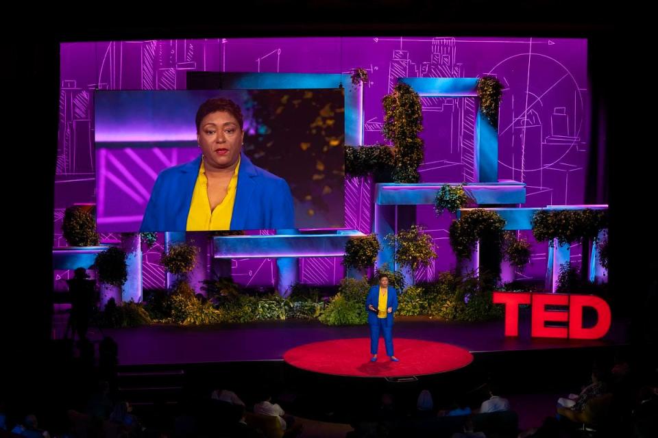 Cynthia Williams, global director of sustainability at Ford Motor Company, speaks at the TED Countdown Summit in Detroit on July 13, 2023.