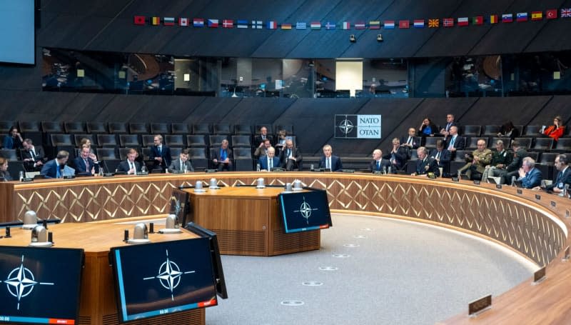 A general view of the Nato National Security Advisers meeting, to discuss preparations for the Washington Summit in July, at the North Atlantic Treaty Organization (NATO) headquarters. -/NATO/dpa