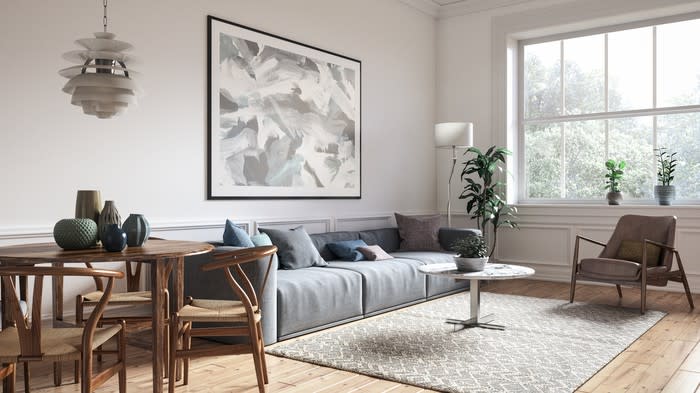 A well-furnished living room in a house.