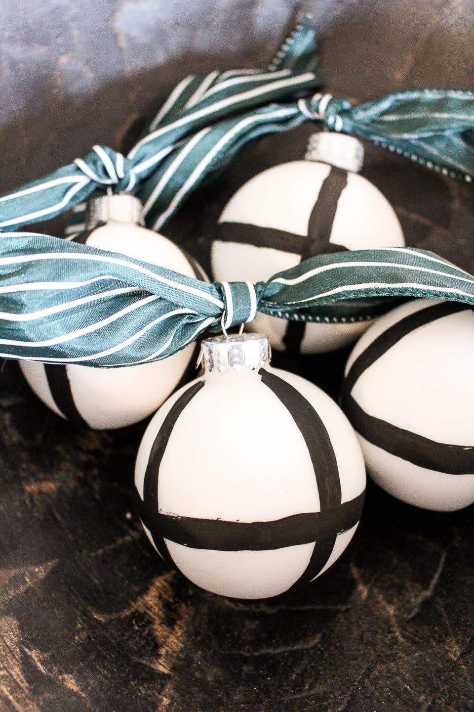 black and white ornaments