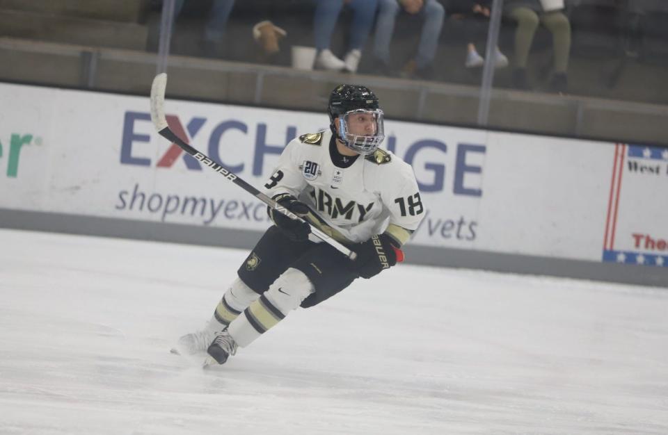 Army sophomore forward Max Itagaki was named the Atlantic Hockey rookie of the year in 2022-23.