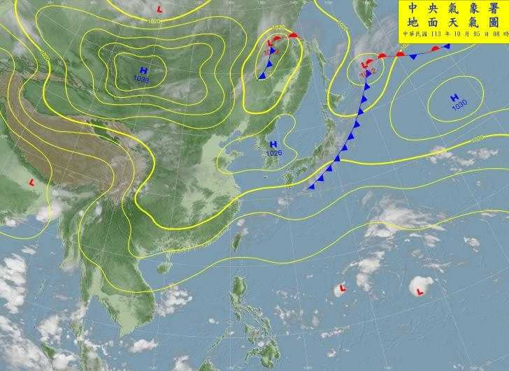 下周一有一波東北季風南下。（圖／中央氣象署）