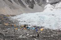 Everest Base Camp: I would take thirty baby steps or so and then pant for a count of 15! That is how I managed to stumble across the Everest Base Camp. I did haul myself all the way up there in the end. Mount Everest itself is not visible from the base camp though we did catch a glimpse of it on the way.