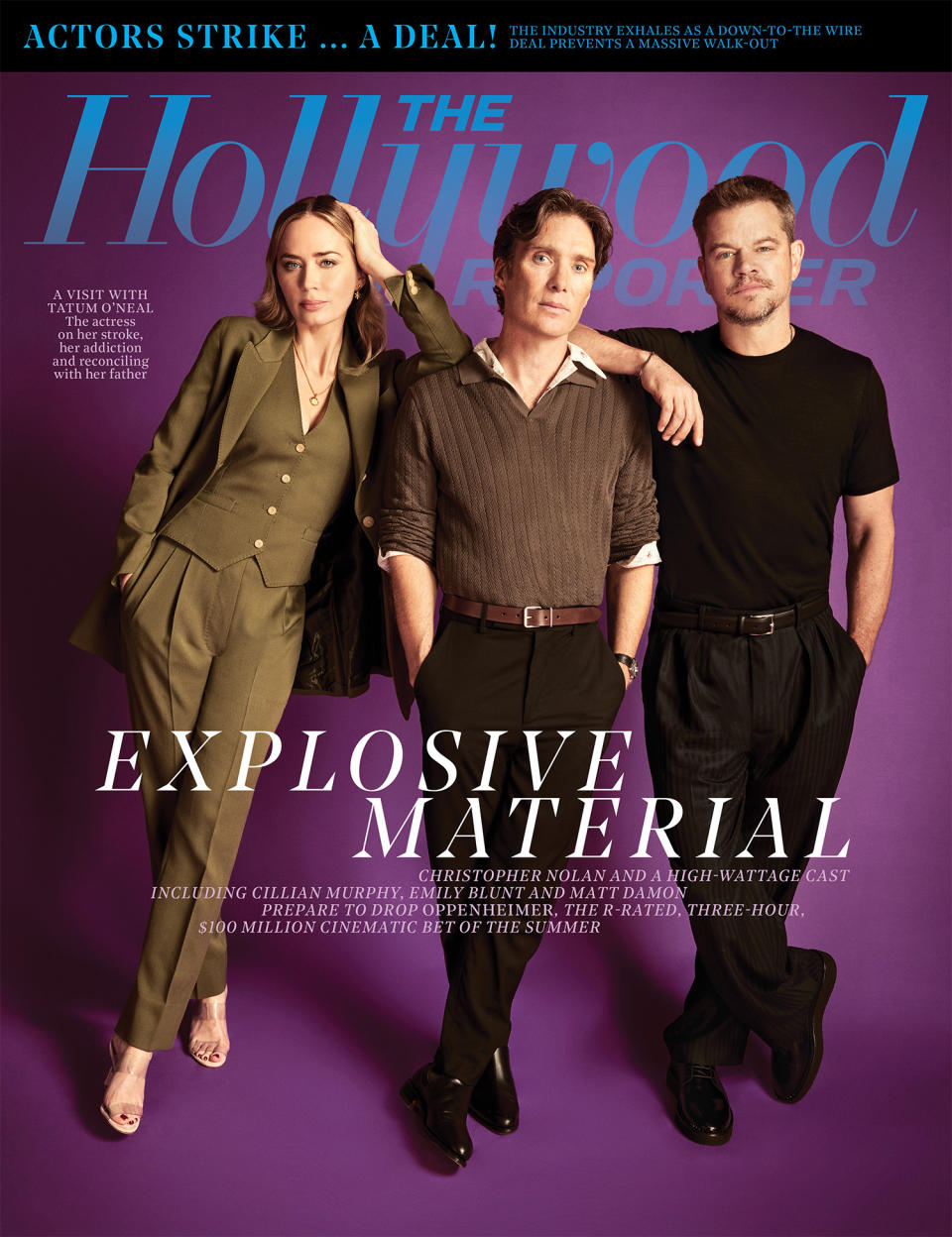 Emily Blunt, Cillian Murphy and Matt Damon on an unpublished cover of The Hollywood Reporter