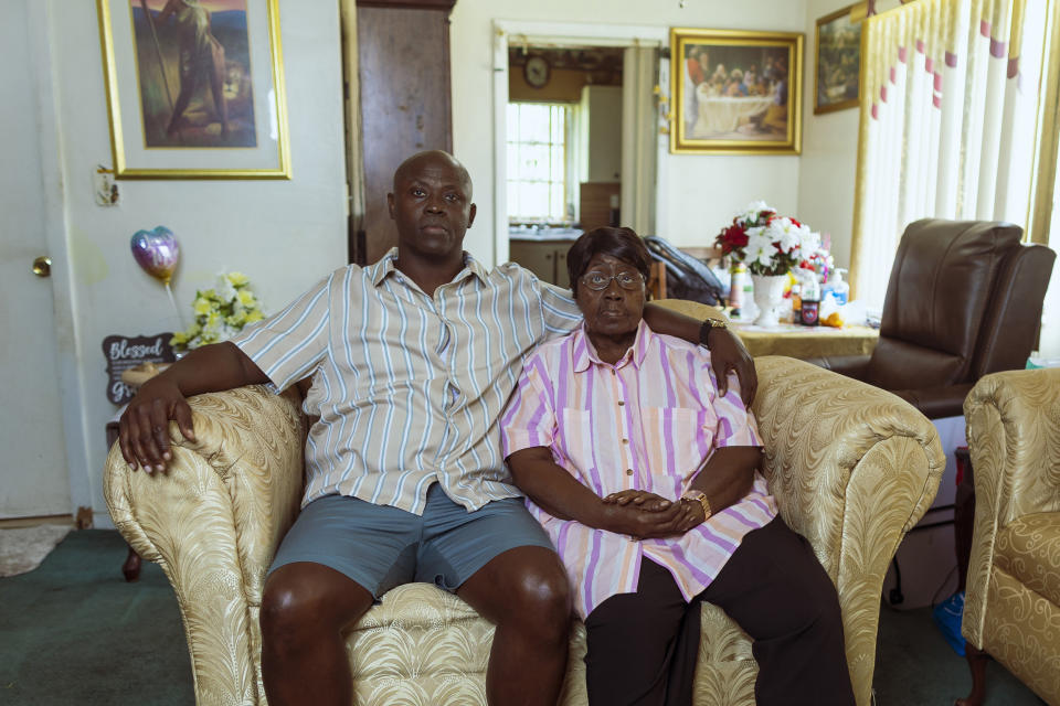 Image: Thomas Raynard James and his mother Doris Strong at their home in Miami on June 24, 2022. (Saul Martinez for NBC News)
