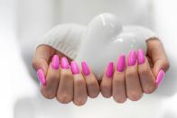 <p>These square tip neon pink nails make a statement on Valentine's Day or any day of the year!</p>
