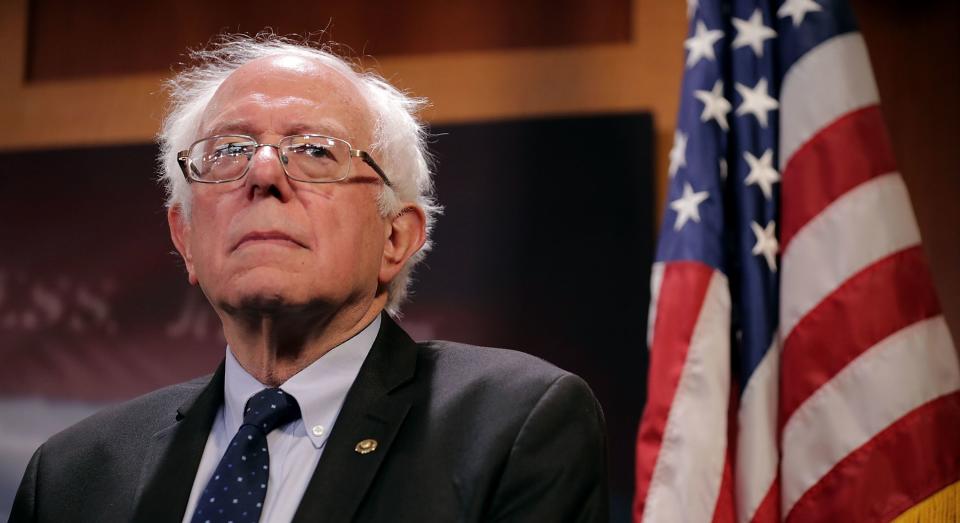 Sanders attends a news conference on Oct. 4, 2017 in Washington, DC.&nbsp; (Photo: Chip Somodevilla via Getty Images)