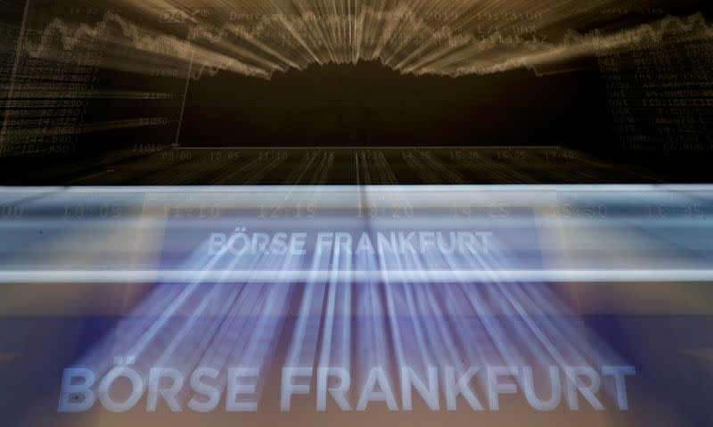 FILE PHOTO: The German share price index (DAX) board is seen at the end of a trading day at the German stock exchange (Deutsche Boerse) in Frankfurt